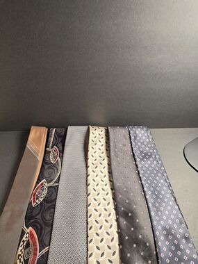 Men's Mixed Pattern Tie Set - Black, Navy, Brown, Cream